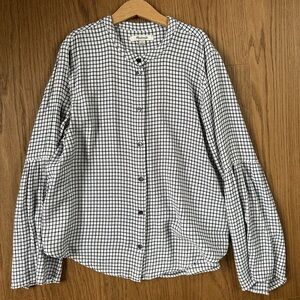 Madewell Black and White Checkered Button-Down Shirt